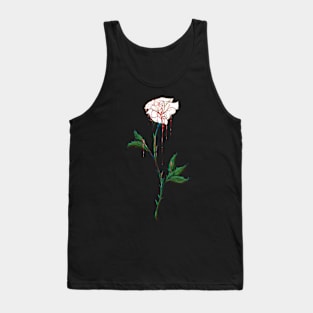 White Rose Dripping with Blood Tank Top